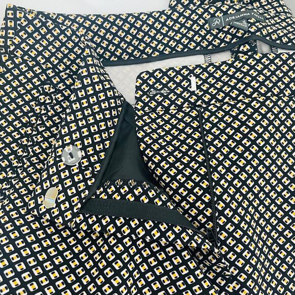 Adrianna Papell Ankle Pants Womens 12 Black Yellow Diamond Pattern Trousers - Picture 9 of 9